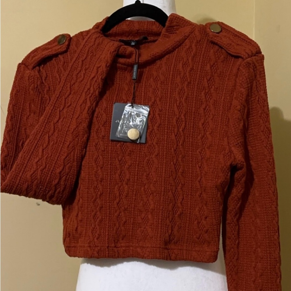 JLUXLABEL Rust Knit Crop Top - Picture 3 of 7